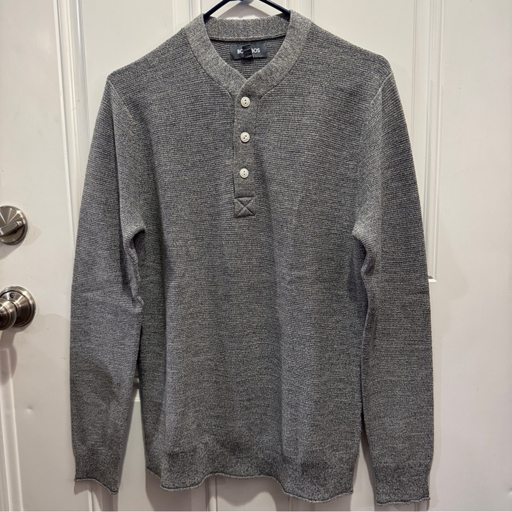 Bonobos Slim Fit 100% Extra Fine Merino Wool Knit Henley Sweater Long Sleeve $98 - Picture 2 of 9